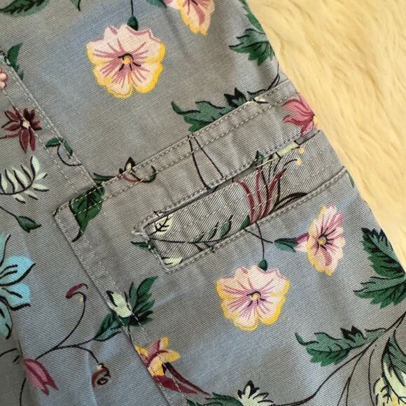 Anthropologie Victoria Blue Floral High Rise Cargo Pants 0 - Picture 4 of 15